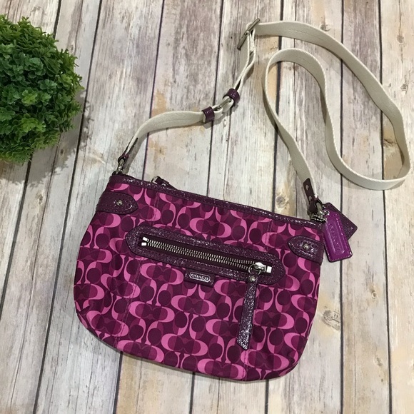 Coach Handbags - Coach Purple Pink Signature Crossbody Bag